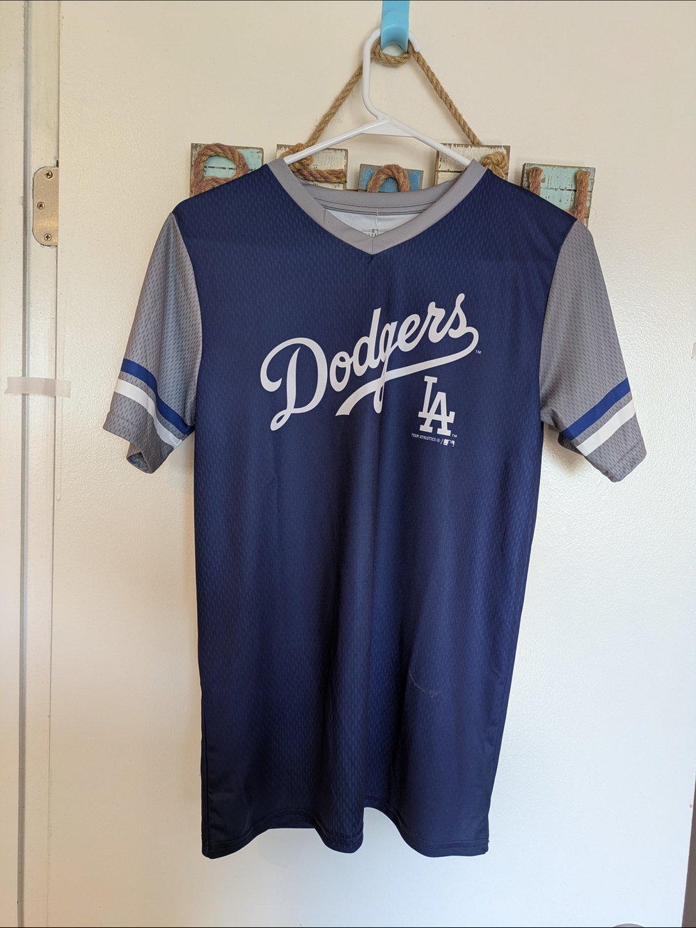 Genuine Merchandise Dodgers Navy and Gray Script Jersey